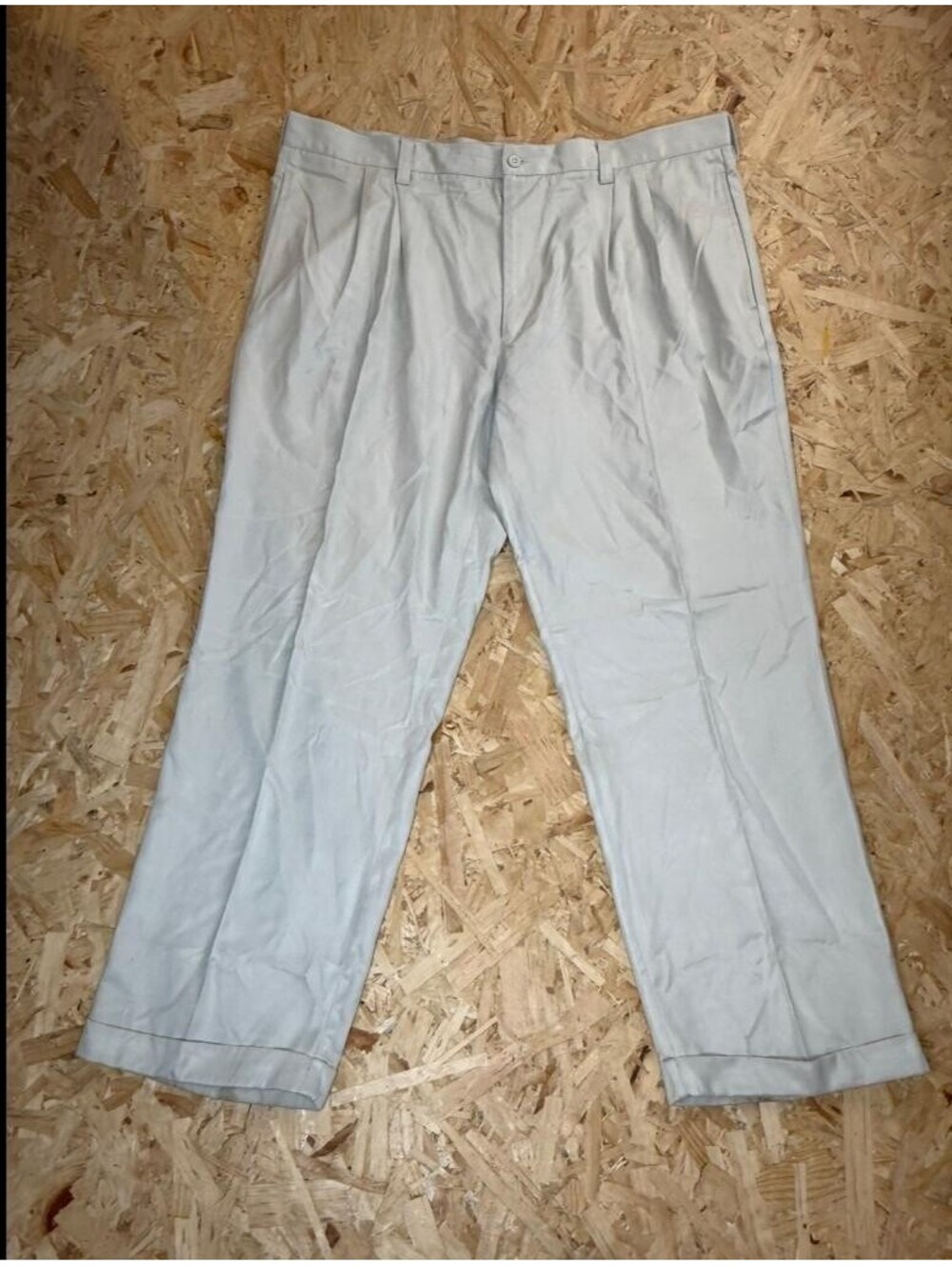 Dockers Tour Mens Pleated Cuffed Chino Pants Beige Khaki Cotton Blend